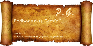 Podhorszky Gerő névjegykártya